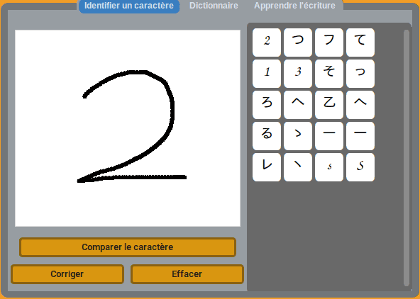 handwritten 2 being correctly recognized by the algorithm